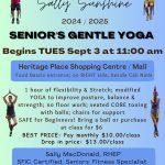 Announcement Sept 3 NEW Seniors Yoga 2024 2025