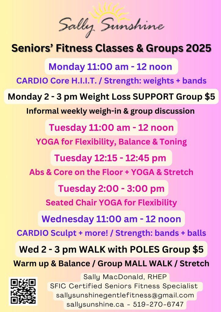 Sally Sunshine Class Schedule