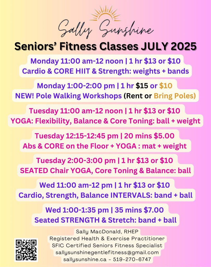 Sally Sunshine Class Schedule